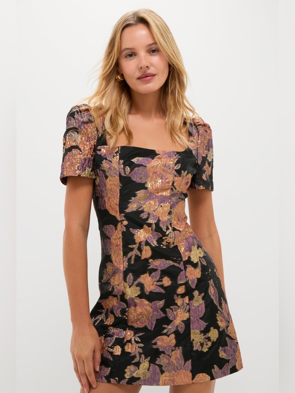 NWT Tuckernuck Hyacinth House black & russet jacquard Winthrop mini dress medium